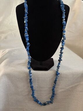 Lapis  Lazuli Blue Chip Bead Long Necklace - Women Jewelry